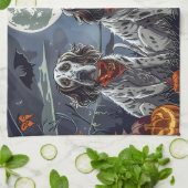 Engelse Setter Halloween Spooky Theedoek (Gevouwen)