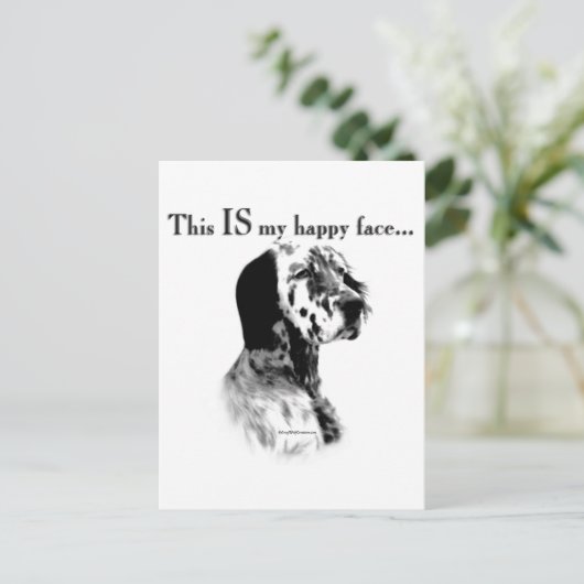 Engelse Setter Happy Face Briefkaart (Staand voorkant)