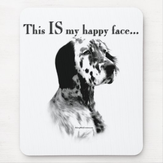 Engelse Setter Happy Face Muismat (Voorkant)