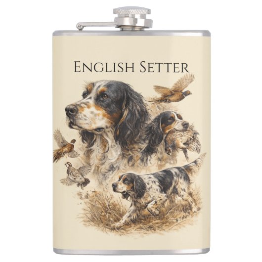 Engelse Setter  Heupfles (Voorkant)