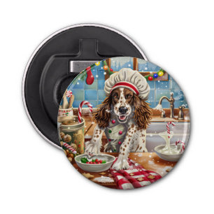 Engelse Setter Holiday Baking: Feestelijke Kerst Button Flesopener