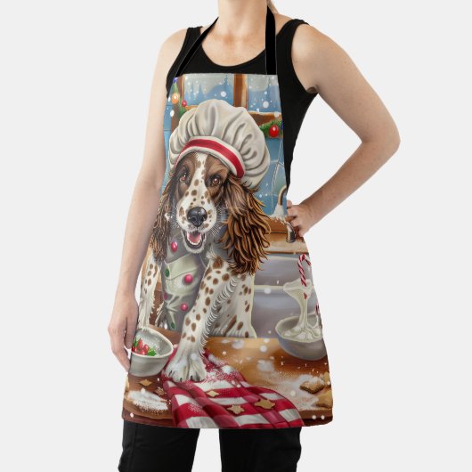 Engelse Setter Holiday Baking: Feestelijke Kerst Schort (Insitu)