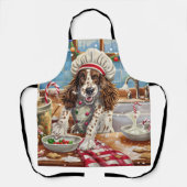 Engelse Setter Holiday Baking: Feestelijke Kerst Schort (Voorkant)