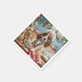 Engelse Setter Holiday Baking: Feestelijke Kerst Servet (Hoek)