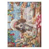 Engelse Setter Holiday Baking: Feestelijke Kerst Tafelkleed (Voorkant)