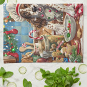 Engelse Setter Holiday Baking: Feestelijke Kerst Theedoek (Gevouwen)