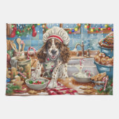 Engelse Setter Holiday Baking: Feestelijke Kerst Theedoek (Horizontaal)