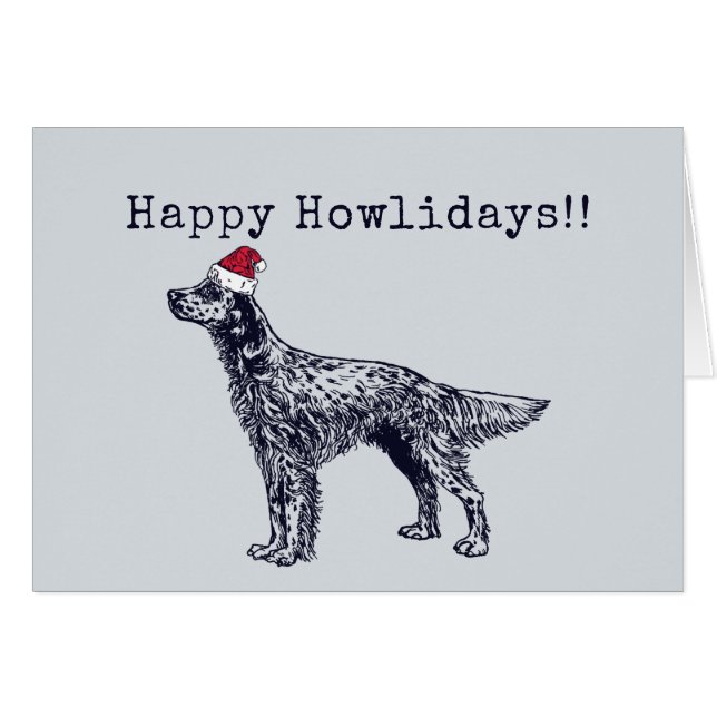 Engelse Setter Holiday Card (Voorkant Horizontaal)
