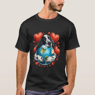 Engelse Setter Hond Aardedag Knuffel Liefde Eigena T-shirt