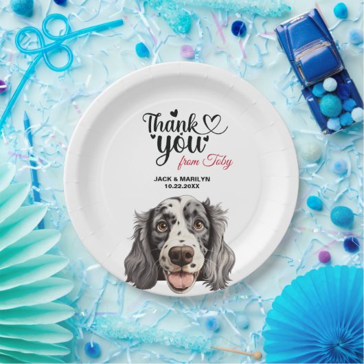 Engelse setter hond bruiloft receptie papieren bordje (Feest)