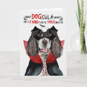 Engelse Setter-hond Grappige Graaf DOGcula Hallowe Feestdagen Kaart (Voorkant)