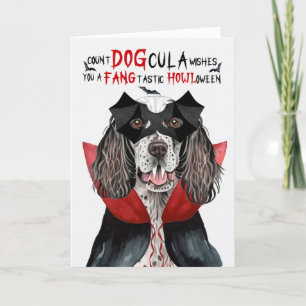 Engelse Setter-hond Grappige Graaf DOGcula Hallowe Feestdagen Kaart