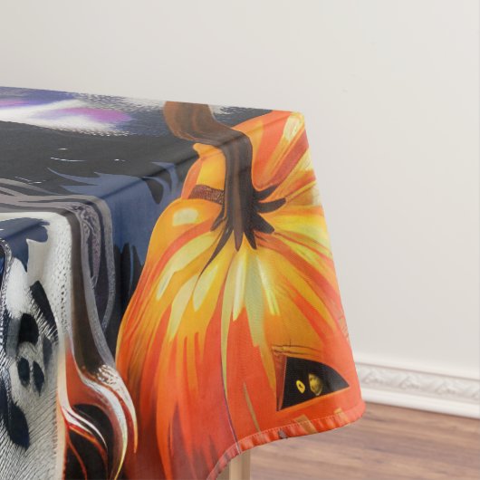 Engelse Setter hond Halloween heks en pompoen Tafelkleed (Voorbeeld)