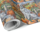 Engelse Setter Hond Herfst Oogst Dankdag Cadeaupapier (Rol Hoek)