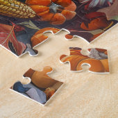 Engelse Setter Hond Herfst Oogst Thanksgiving Legpuzzel (Zijkant)