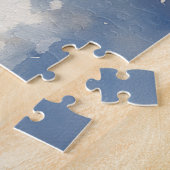 Engelse Setter Hond in Sledge Laat het Sneeuw Kers Legpuzzel (Zijkant)