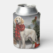 Engelse Setter Hond in Sneeuw Kerstmis Blikjeskoeler (Blikje Voorkant)