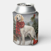 Engelse Setter Hond in Sneeuw Kerstmis Blikjeskoeler (Blikje Achterkant)