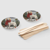 Engelse Setter Hond in Sneeuw Kerstmis Handwaaier (Niet-gemonteerd)