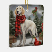 Engelse Setter Hond in Sneeuw Kerstmis Keramisch Ornament (Rechts)