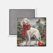 Engelse Setter Hond in Sneeuw Kerstmis Magneet (Voorkant / Achterkant)