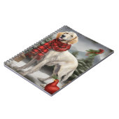 Engelse Setter Hond in Sneeuw Kerstmis Notitieboek (Linkerzijde)