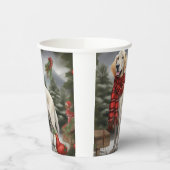 Engelse Setter Hond in Sneeuw Kerstmis Papieren Bekers (Links)