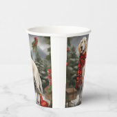 Engelse Setter Hond in Sneeuw Kerstmis Papieren Bekers (Rechts)