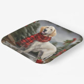 Engelse Setter Hond in Sneeuw Kerstmis Papieren Bordje (Gebogen)