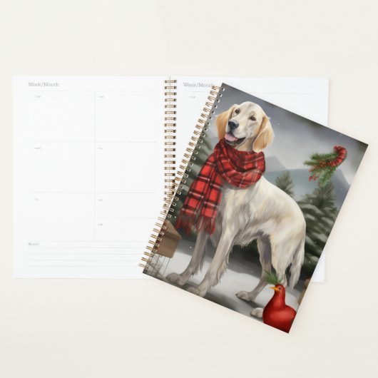 Engelse Setter Hond in Sneeuw Kerstmis Planner (Display)