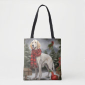 Engelse Setter Hond in Sneeuw Kerstmis Tote Bag (Voorkant)