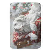 Engelse Setter Hond Kerst Feestelijk Badmat (Voorkant Verticaal)