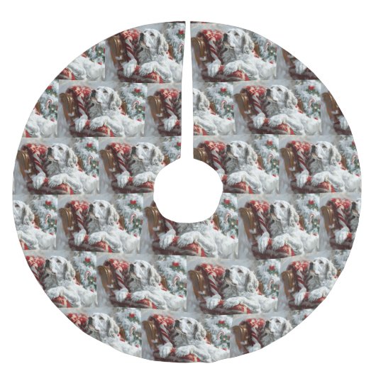 Engelse Setter Hond Kerst Feestelijk Kerstboom Rok (Voorkant)