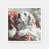 Engelse Setter Hond Kerst Feestelijk Servet (Voorkant)