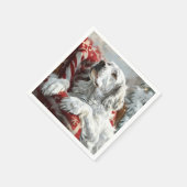 Engelse Setter Hond Kerst Feestelijk Servet (Hoek)