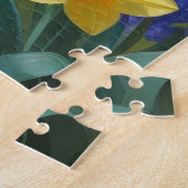 Engelse Setter Hond Lente Bloemen Schilderij Legpuzzel (Zijkant)