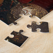 Engelse Setter Hond Met Kerstcadeaus Haardvuur Legpuzzel (Zijkant)