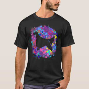 Engelse Setter Hond Roze Waterverf Spat Kunst T-shirt