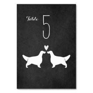 Engelse Setter hond silhouetten bruiloft receptie Kaart
