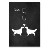 Engelse Setter hond silhouetten bruiloft receptie Kaart (Achterkant)