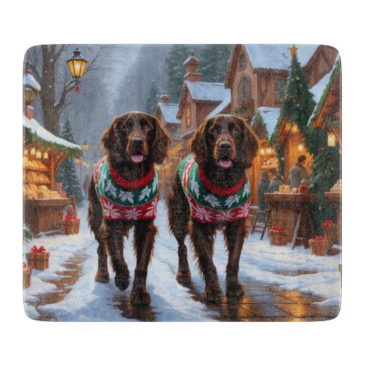 Engelse Setter Honden Kerst Sneeuw Vakantie Snijplank (Voorkant)