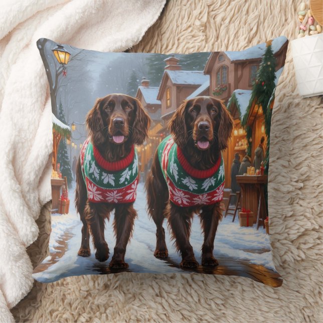 Engelse Setter Honden Kerstmis Sneeuw Vakantie Kussen (Deken)