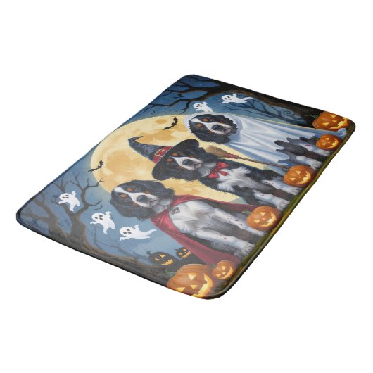 Engelse Setter Honden Pompoen Halloween Grappig Badmat (Gekanteld)