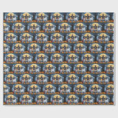 Engelse Setter Honden Pompoen Halloween Grappig Cadeaupapier (Vlak)