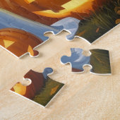 Engelse Setter Honden Pompoen Halloween Grappig Legpuzzel (Zijkant)