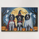 Engelse Setter Honden Pompoen Halloween Grappig Legpuzzel (Horizontaal)