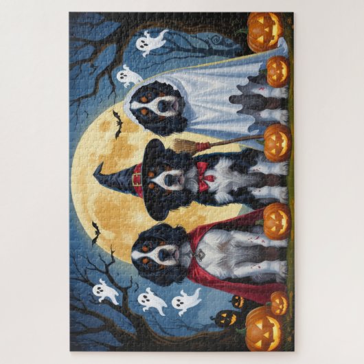 Engelse Setter Honden Pompoen Halloween Grappig Legpuzzel (Verticaal)
