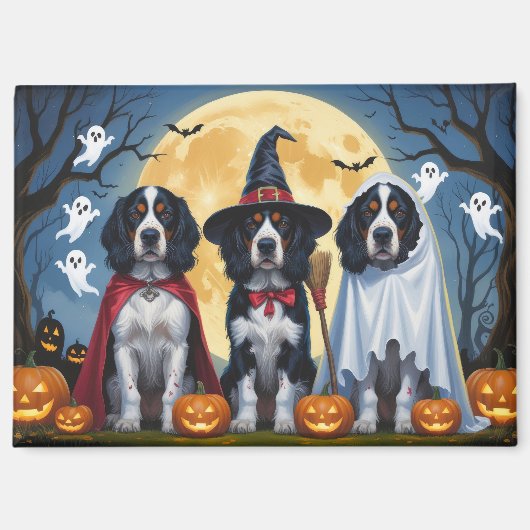 Engelse Setter Honden Pompoen Halloween Grappig Magneet (Voorkant)
