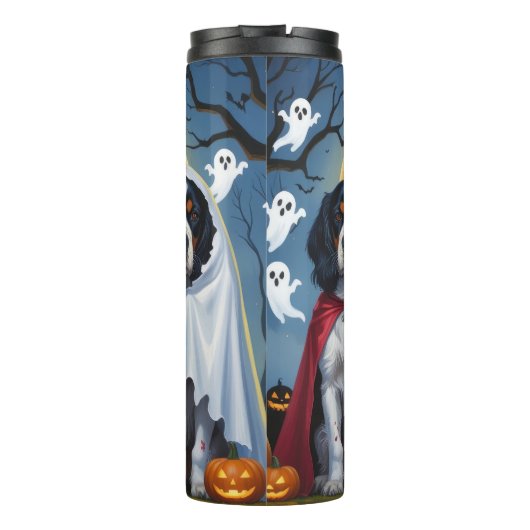 Engelse Setter Honden Pompoen Halloween Grappig Thermosbeker (Achterkant)