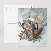 Engelse setter, houtsnip jacht, kunst briefkaart (Voorkant / Achterkant)